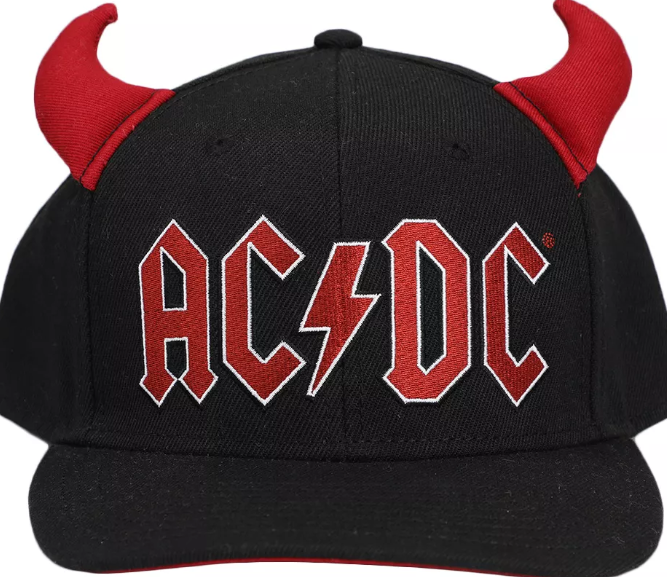 ACDC Embroidered Logo Pre-curved Snapback with 3D Horns